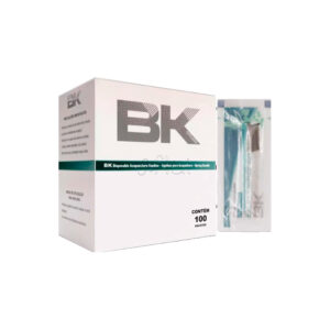 Agulha Acupuntura Sistêmica BK Plus: agulha de acupuntura fina e afiada, feita de aço inoxidável, com embalagem individual, ideal para tratamentos de acupuntura sistêmica.